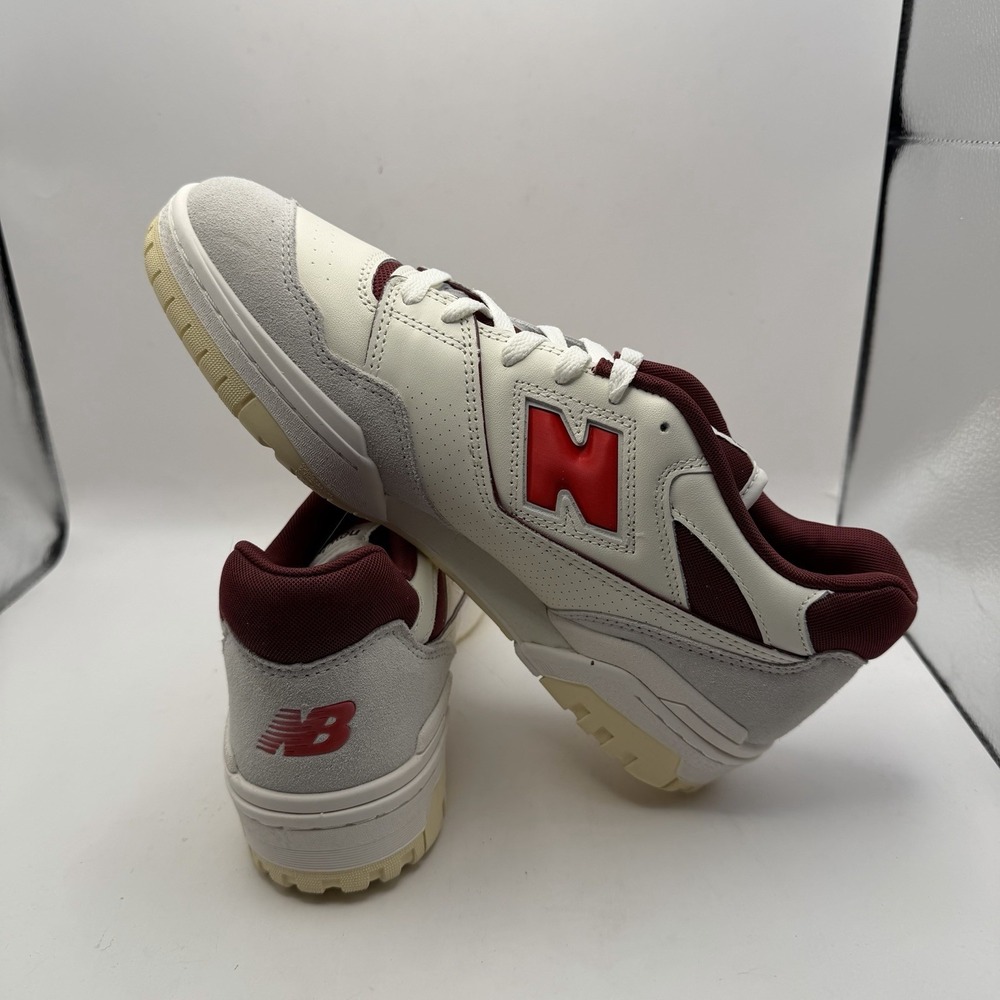 NIB NEW BALANCE 550 WHITE/RED BB550EMR Sea Salt/True Red Mens Sz 12 $110 - Picture 6 of 9